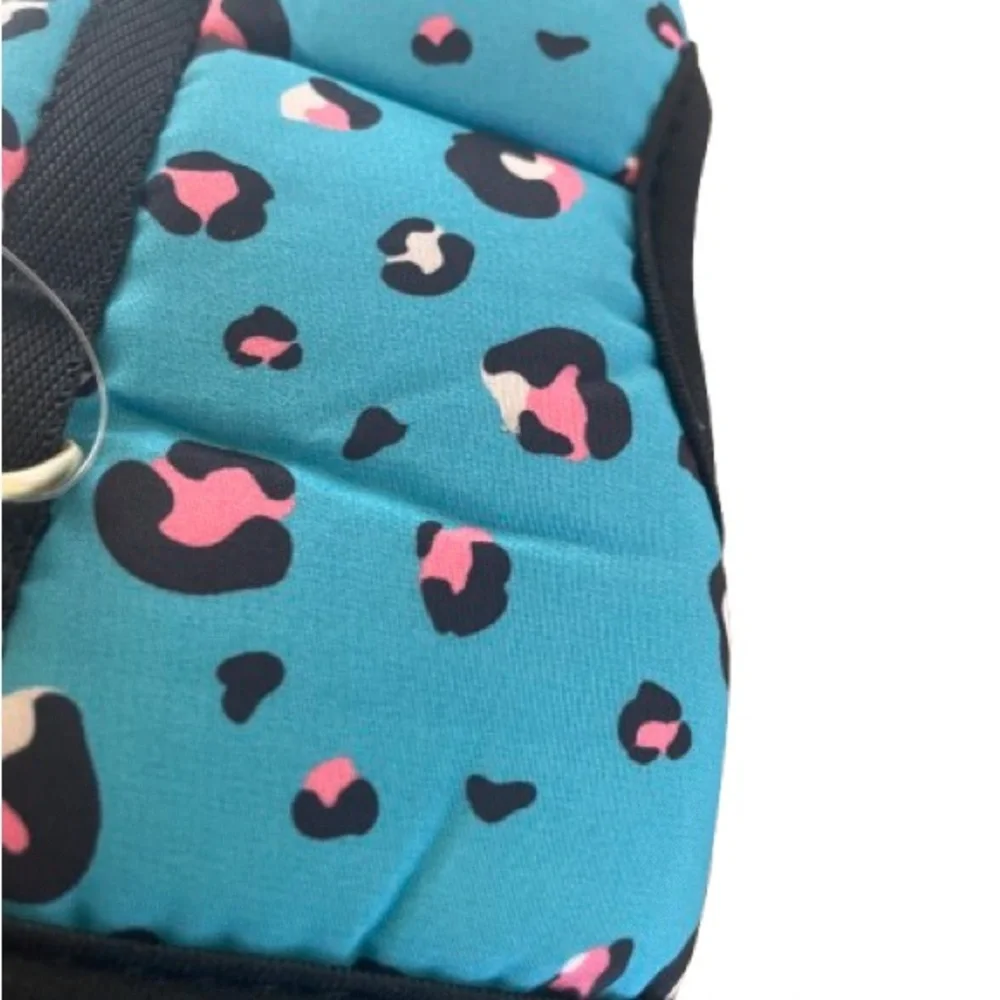 Leopard Print Kitty Harness Blue Pink Multi